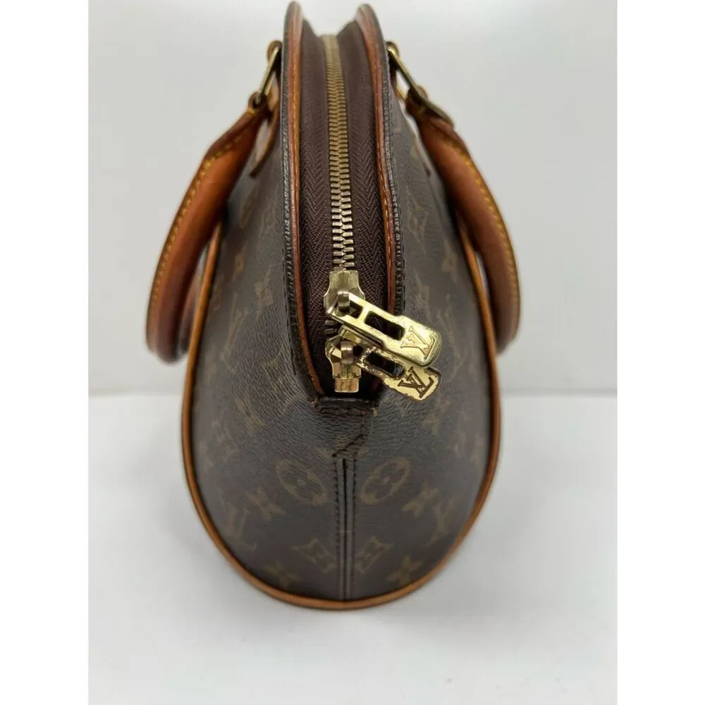 LOUIS VUITTON Ellipse PM Monogram Handbag Brown Lock + Key + Dust Bag